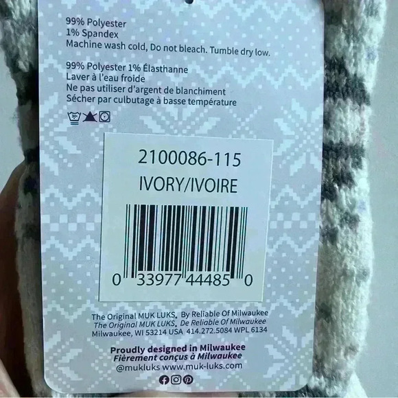 NWT Muk Luk White Ivory Retro Knee High Socks 6-11 - Socks Gift Idea - Picture 7 of 9